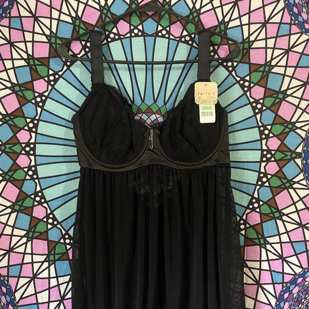 Parfait Alexis Black babydoll nightie